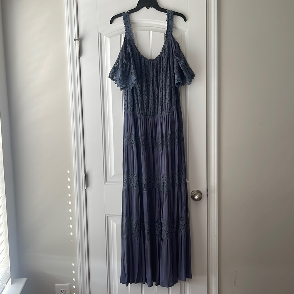 Lane Bryant whimsy lace cold shoulder maxi dress - NWOT